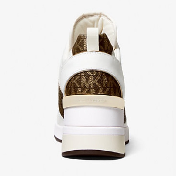 MICHAEL MICHAEL KORS Metallic Logo And Leather Trainers. Size (10). - Picture 2 of 10